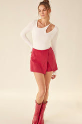 Idem Ditto Front Cut Out Long Sleeve Knit Top - Trendy Women's Fashion